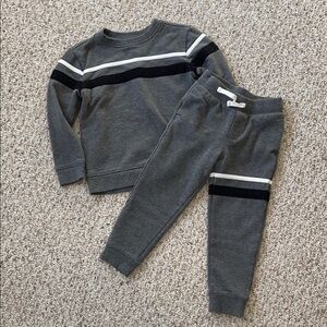 Janie and Jack Gray Sweatshirt and Jogger Set